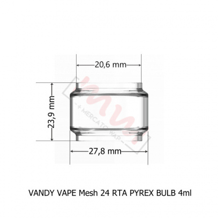 VANDY VAPE MESH 24 RTA SZKIEŁKO/TULEJKA/PYREX BULB 4ML